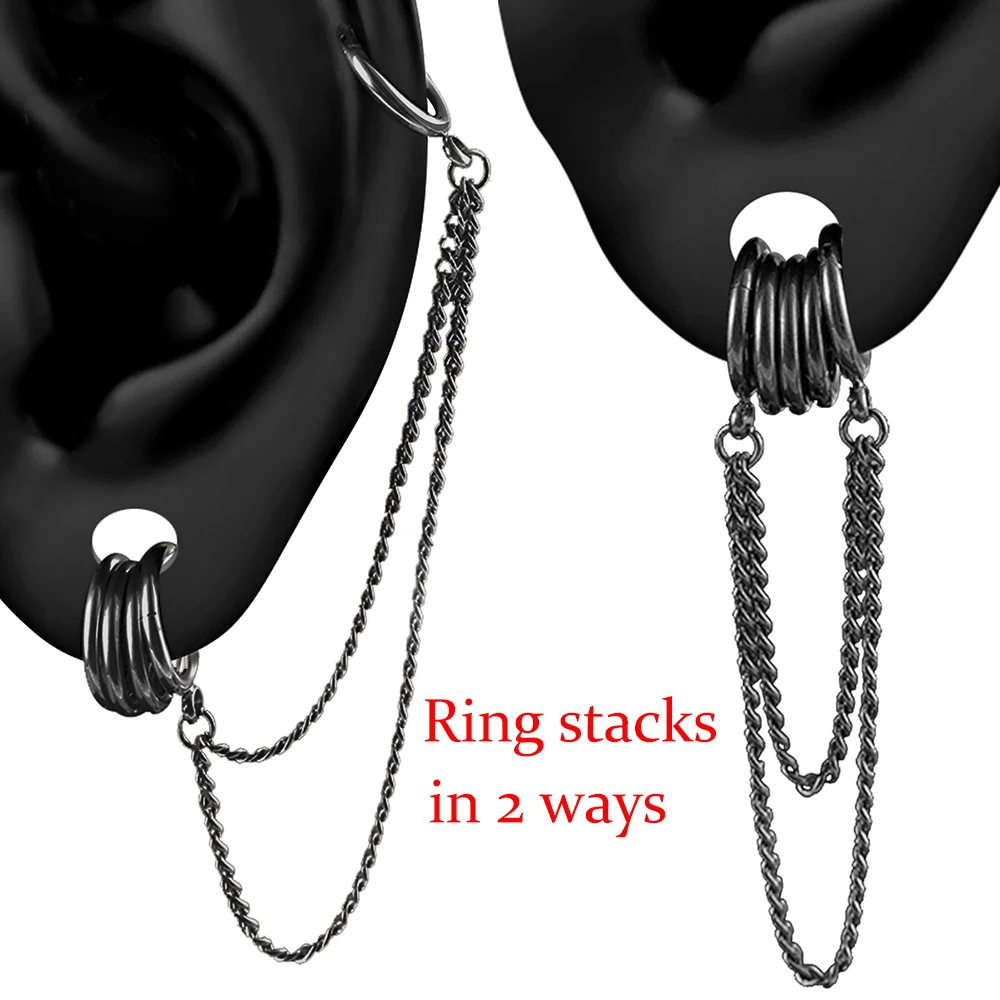 Casvort 316L Edelstahl Mode Set Piercing Frauen Körper Schmuck Hoop Tragus Clicker Ringe Knorpel Helix Ohrringe Neue – Detail 7