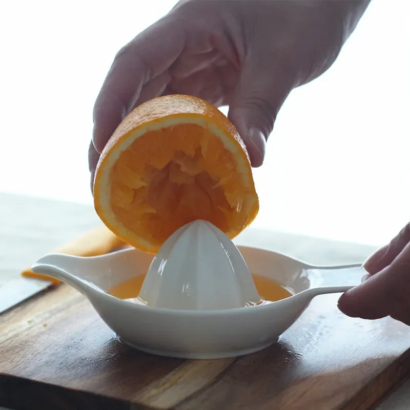New Hand Operated Juicer Household Orange Juice Cup Ceramic Juice Squeezer Lemon Juice Squeezer Kitchen Gadgets and Accessories