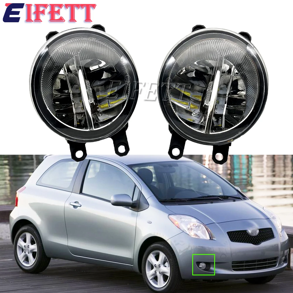 2 X Car Accessories LED Fog Light For Toyota Yaris Hatchback Vitz 2006 2007 2008 2009 2010 Headlights Daytime Running Lamp H11