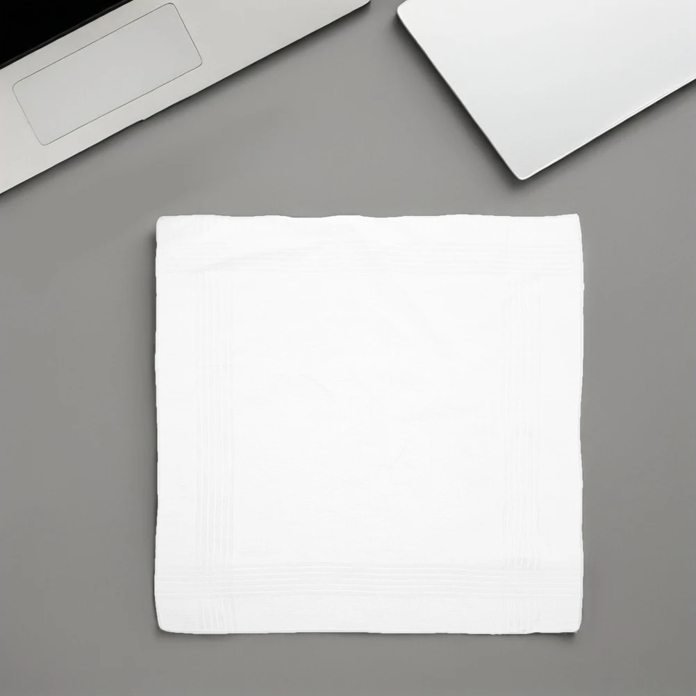 18 قطعة مناديل رجالي قطن أبيض عادي جيب مربع لطيف على الجلد لحفلات الزفاف والعطلات وتناول الطعام والمناسبات