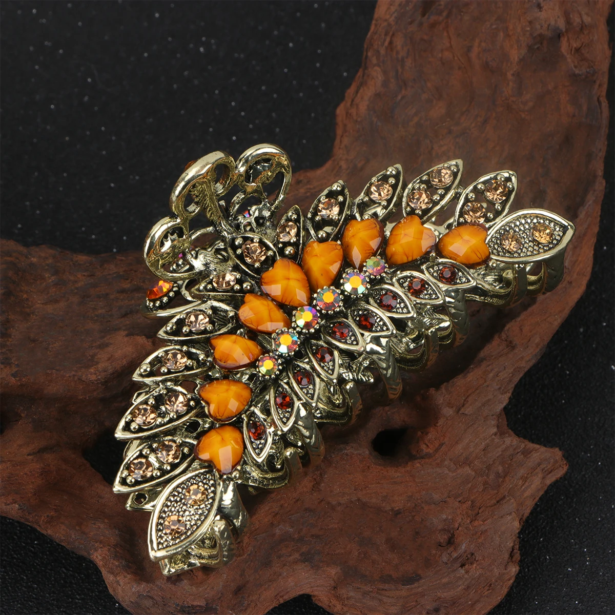 

Vintage Hairpin Jaw Rhinestone Accessory Red Retro Ponytail Catch Clip Fashion Catch Clip Girls Hair Accessories