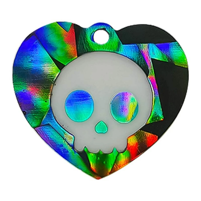 Holographic Skull Heart Mold Silicone Jewelry Pendant Resin Mold Sparkling Heart Shape Epoxy Mold Earring Charm Mold DIY