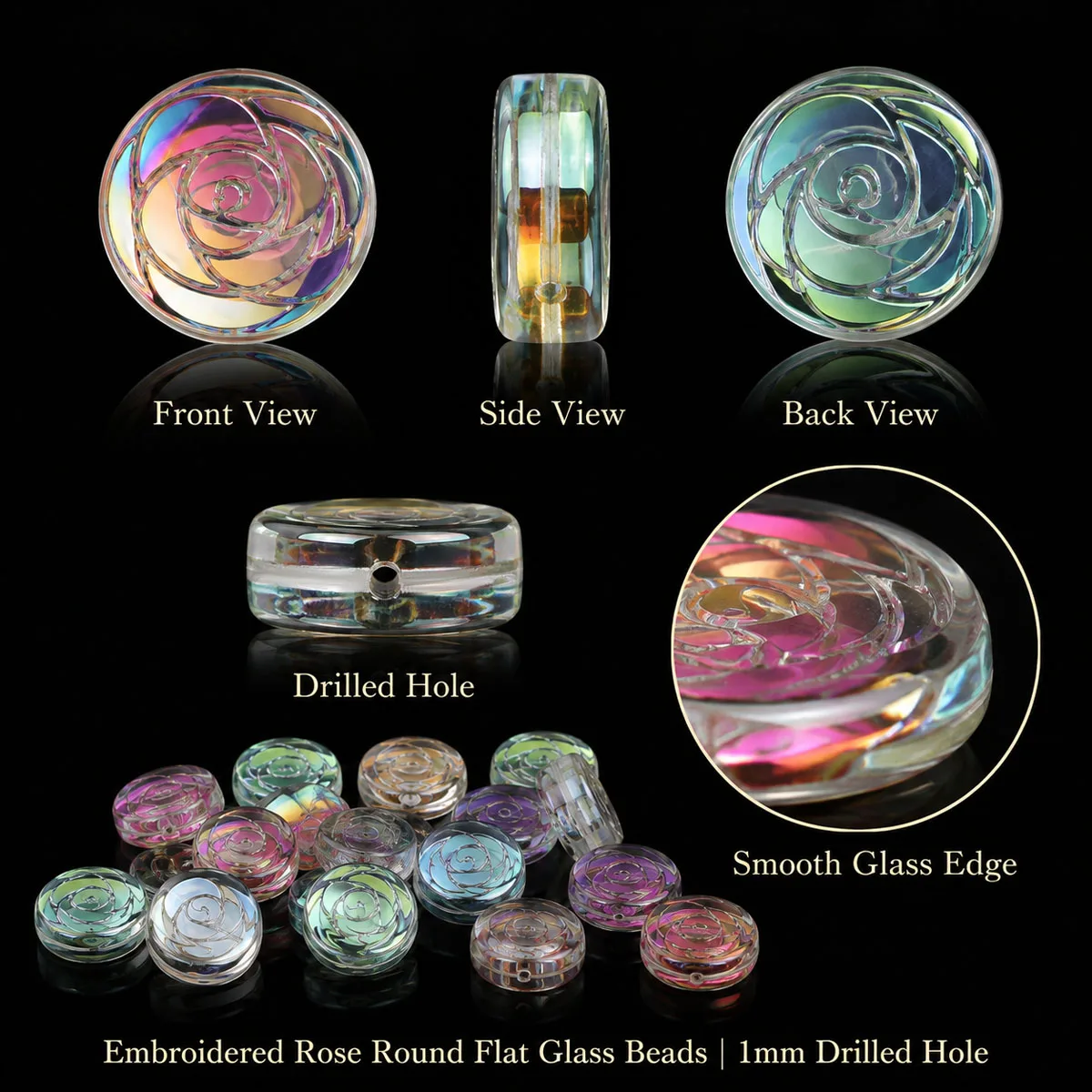6mm50-150Pcs Transparent Pink Green Round Rose Crystal Glass Beads for Jewelry Making Bracelet Necklace Keychain DIY Accessories