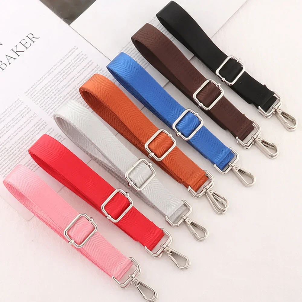 Shoulder Bag Strap Fashion Wide Replacement Strap For Bags Nylon Woman Messenger Bag Accessories Silver Metal Buckle Bag Straps