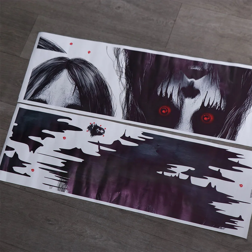 Decalcomanie murali creative autoadesive di Halloween Adesivi murali spaventosi thriller rimovibili Adesivi fantasma realistici Soggiorno