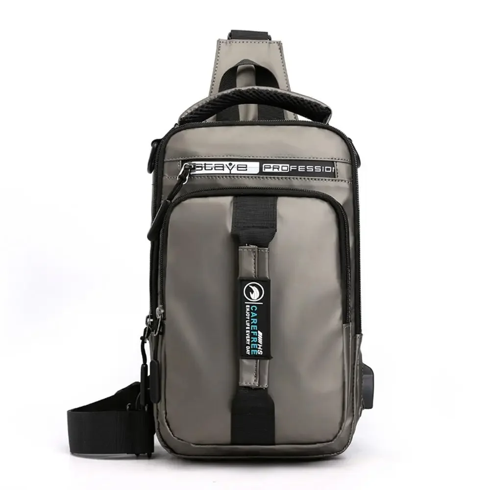 

Multifunction Crossbody Bag Men USB Charging Chest Pack Short Trip Messengers Chest Bag Waterproof Large Capacity Shoulder Bag