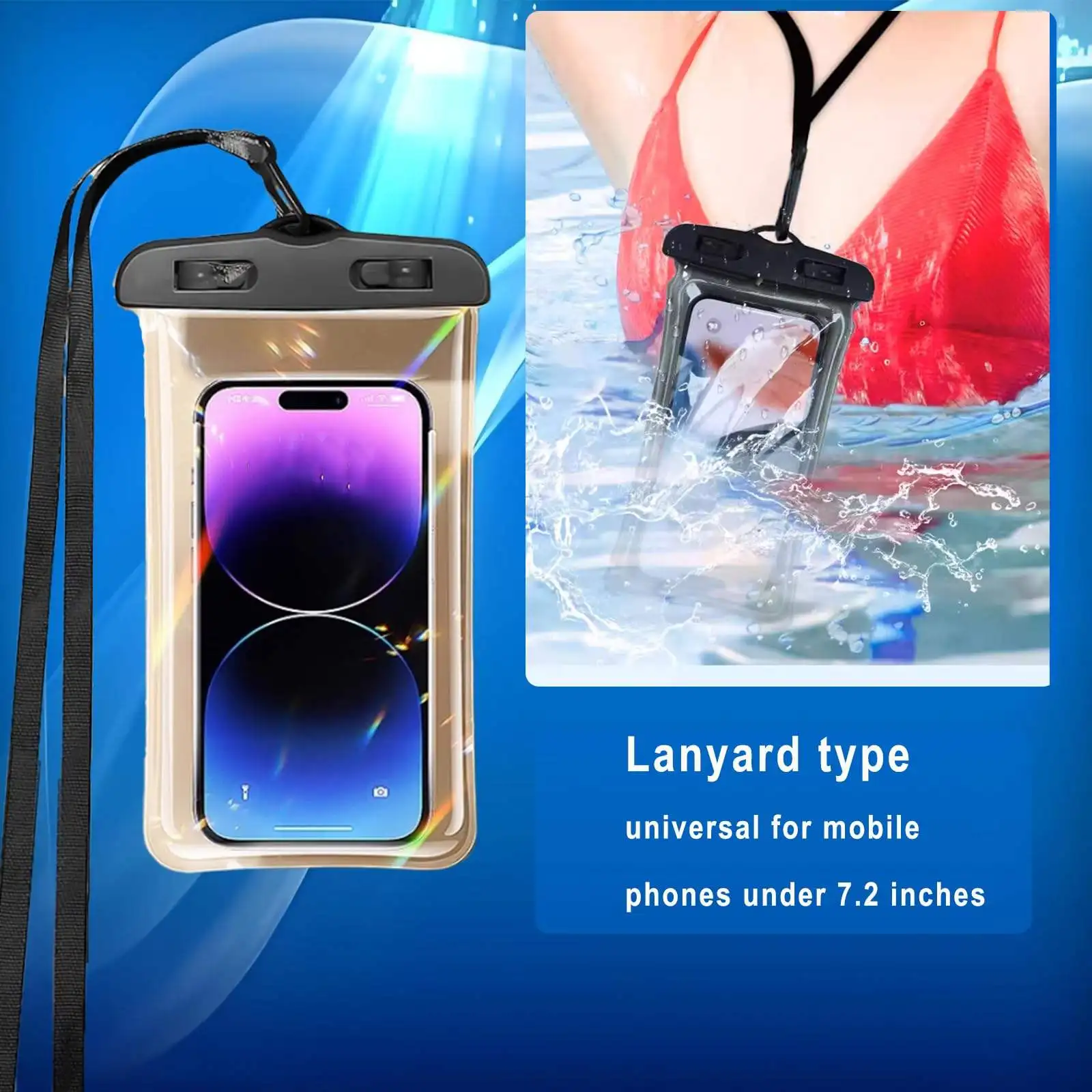 Waterproof Cell Phone Dry Bag Compatible for iPhone ,IPX8 Cellphone Dry Bag,Pouch for Beach Kayaking Travel Beach Cruise