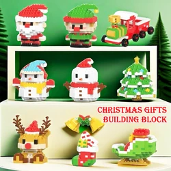 Christmas Gifts Micro Building Block Series Santa Claus Reindeer Puzzle Assembling Bricks Table Decoration Toys Children Kids