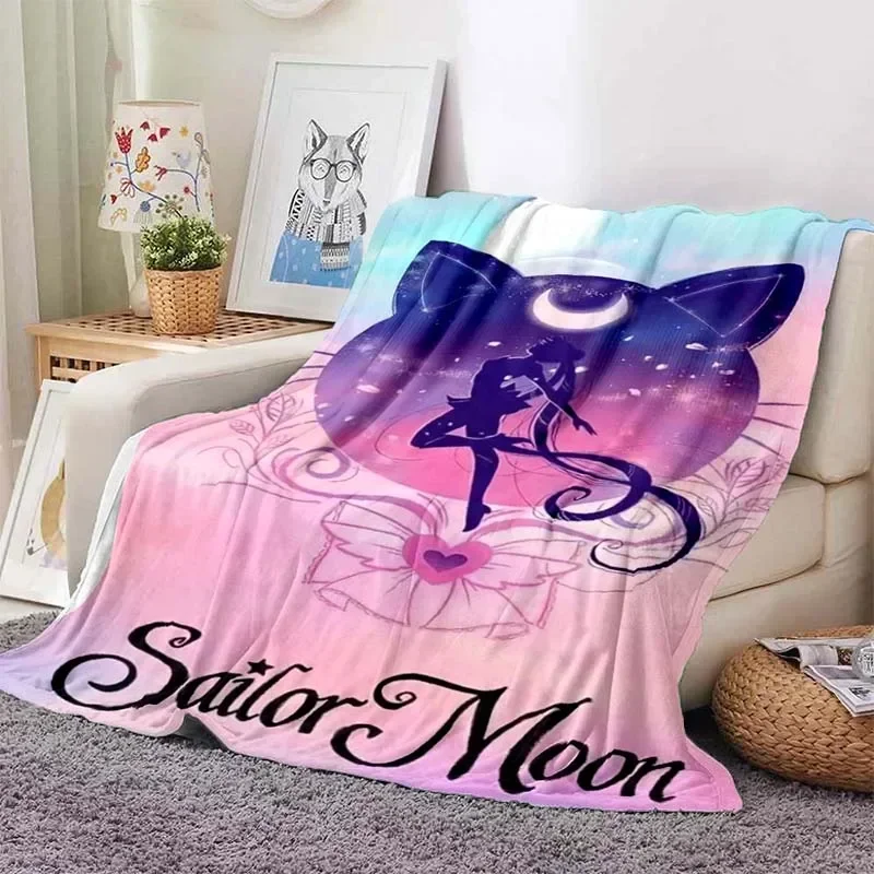 Anime Kawaii Sailor Moon Home Cartoon Printed Blanket Picnic Blanket Warm Flannel Soft and Comfortable Home Travel Birthday Gift