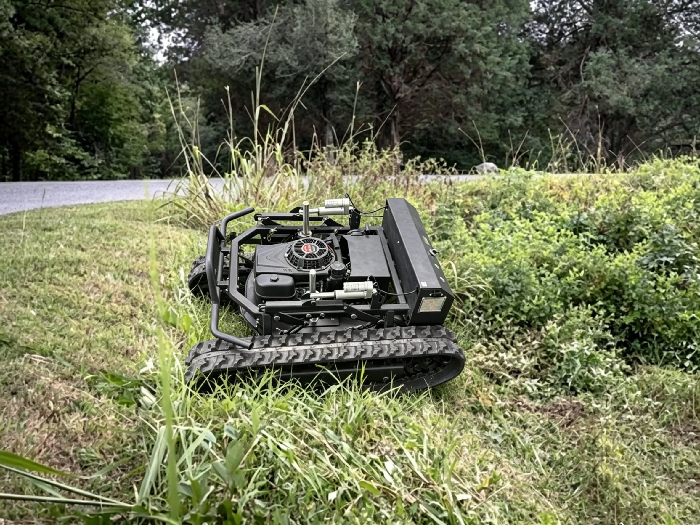

Customized remote-controlled lawn mower solves the problems of unstable manual operation and the risk of slipping&overturning