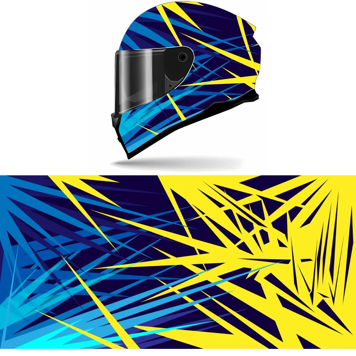 

Blue Irregular Graphic Stripes Motorcycle Helmet Stickers Self Adhesive Racing Custom Helmet Decal Wrap Vinyl Decal Decoration