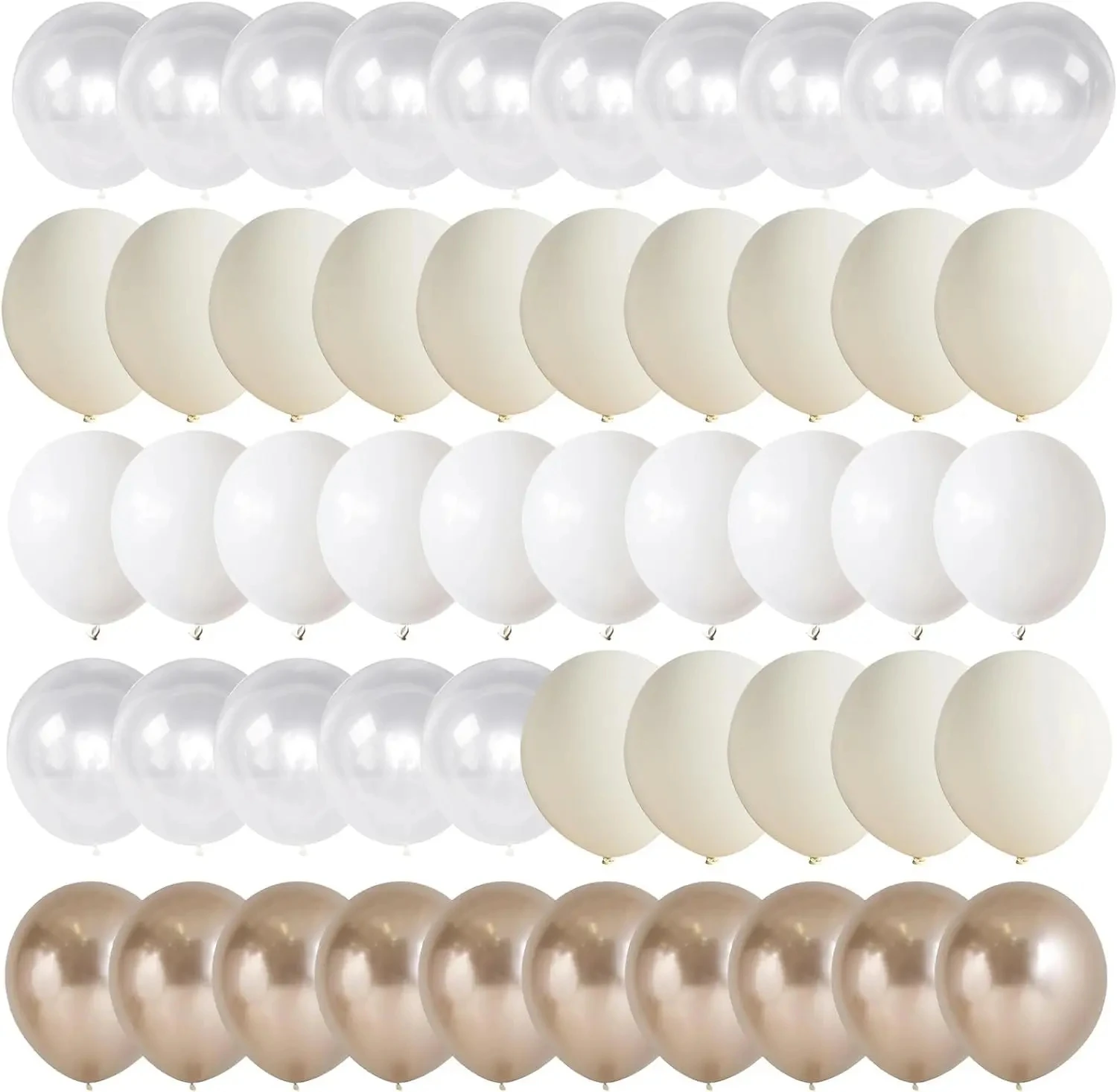 20 قطعة عارية معدنية الشمبانيا كريم أبيض شفاف بالون الزفاف الذكرى المشاركة الديكور #4