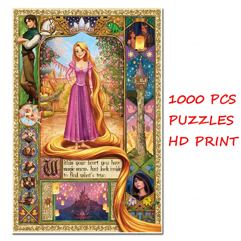 

Rapunzel Princess Disney Tangled Art Image 1000PCS Puzzles Paper Jigsaw Puzzle Game Ease Relaxing For Girls Kid Teen Friend Gift