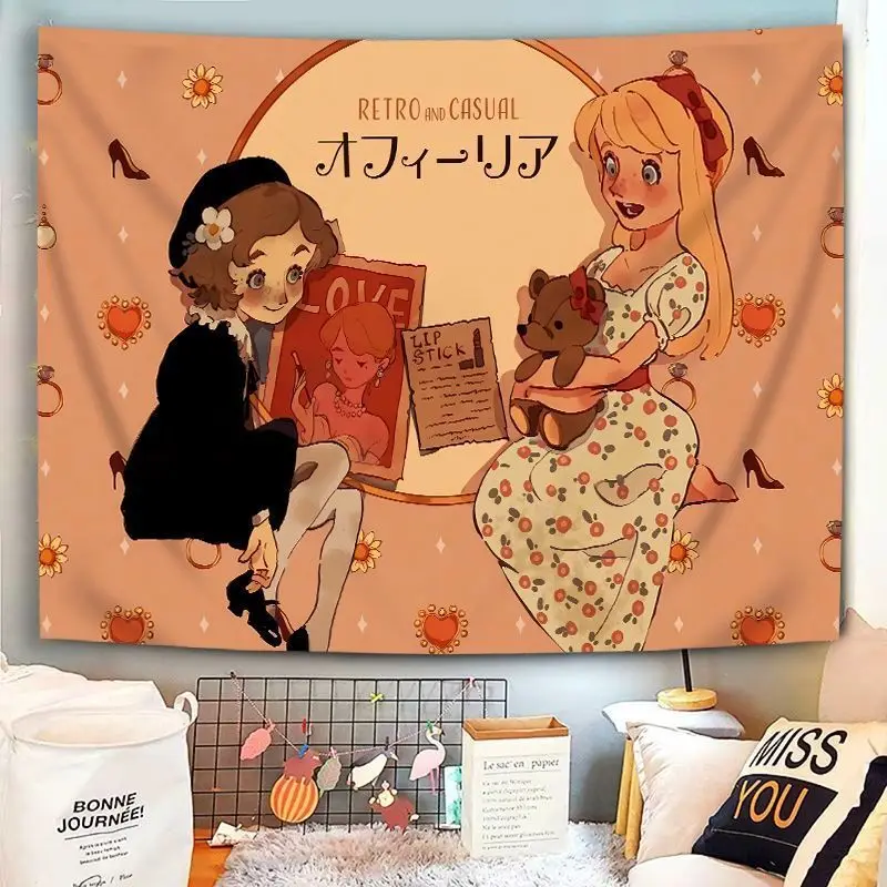 VIKAMA Vintage Little Prince Comic Wall Tapestry Retro Illustration Home Decor Modern Style Soft Durable Cozy Aesthetic Gift