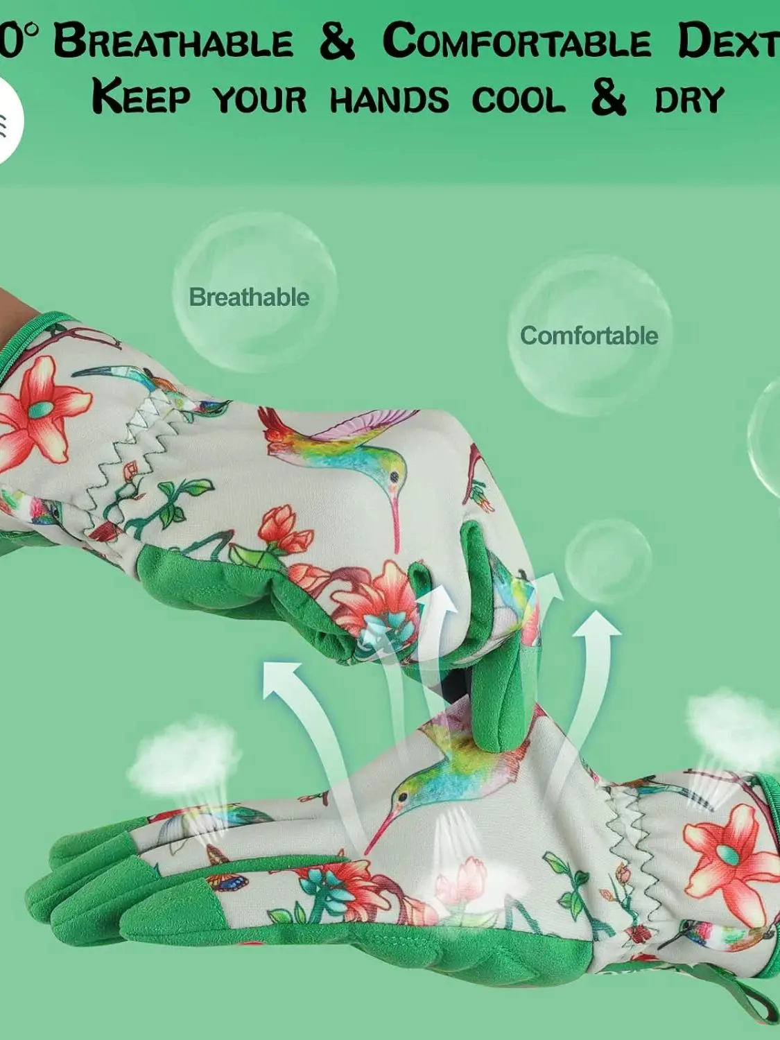 Gants de jardinage pour femmes, gants de jardin en cuir respirant avec poignée, gants de travail résistants aux épines et aux crevaisons