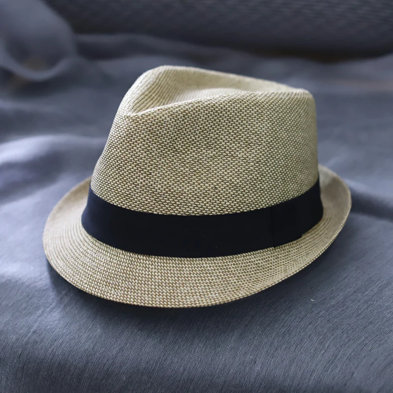 Banquet Gentleman Hat Summer Man Jazz Hat Big Head Circumference Large Size Sunscreen Panama Party Hat Classic Curled Straw Hat