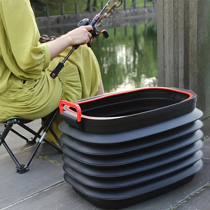 دلو تخزين خفيف الوزن ومتين سعة 18 لترًا قابل للطي - منظم صندوق السيارة المحمول بمقبض، مثالي لمياه غسيل السيارات والمزيد #3