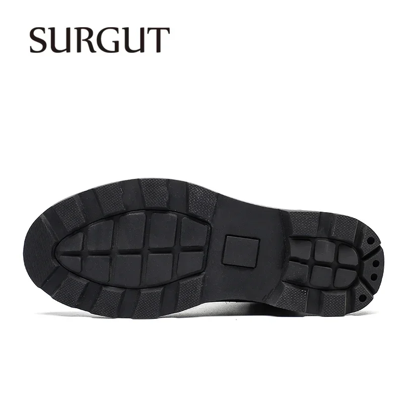 SURGUT Classic Brand Men Boots Handmade Men\'s Shoes Casual Leather Ankle Business Male Spring Autumn Working Boots Motocross