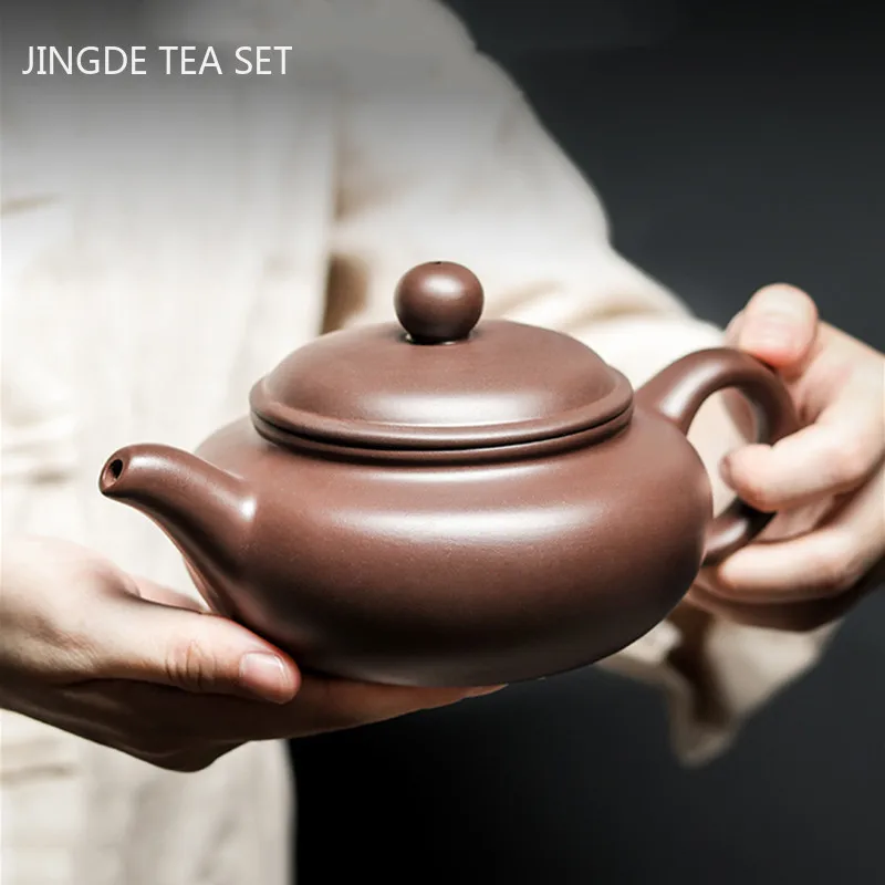 

Chinese Yixing Purple Clay Teapot Large-capacity Antique Pot Handmade Xishi Tea Pot Tradition Tea Set Household Drinkware