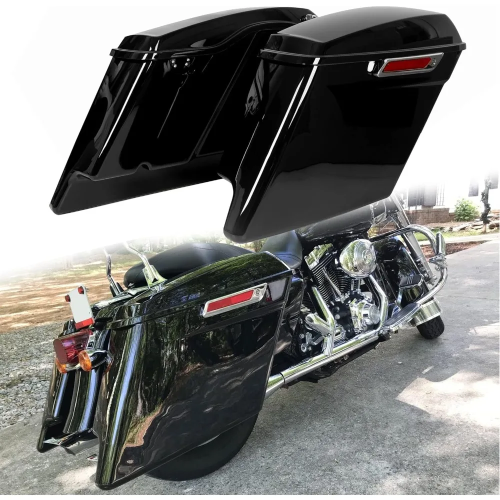 

5-дюймовые жесткие седельные сумки, расширенный багажник, совместимые с Harley Davidson Road King Glide Softail 1993-2013, все туристические модели (соломка)