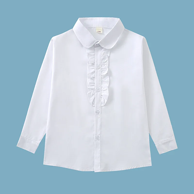 Children's white shirts, boys' white shirts, girls' white shirts, student school uniforms, white shirts that are sweat-absorbent