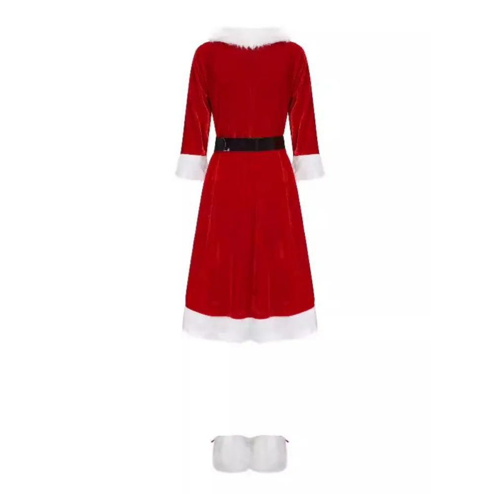 Costume de cosplay de Noël pour femme, déguisement du père Noël, robe rouge imbibée, Noël, Halloween, carnaval, fête du Nouvel An, vêtements Py Play