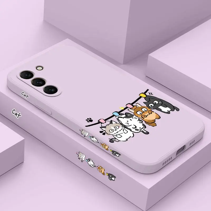 S23 Naughty Cat Silikon Handyhülle für Samsung S23 S23 Plus S23FE S24 S23 Ultra S24 Plus S22 Plus S21 S22 S21 Plus S20 Plus S10 Abdeckung