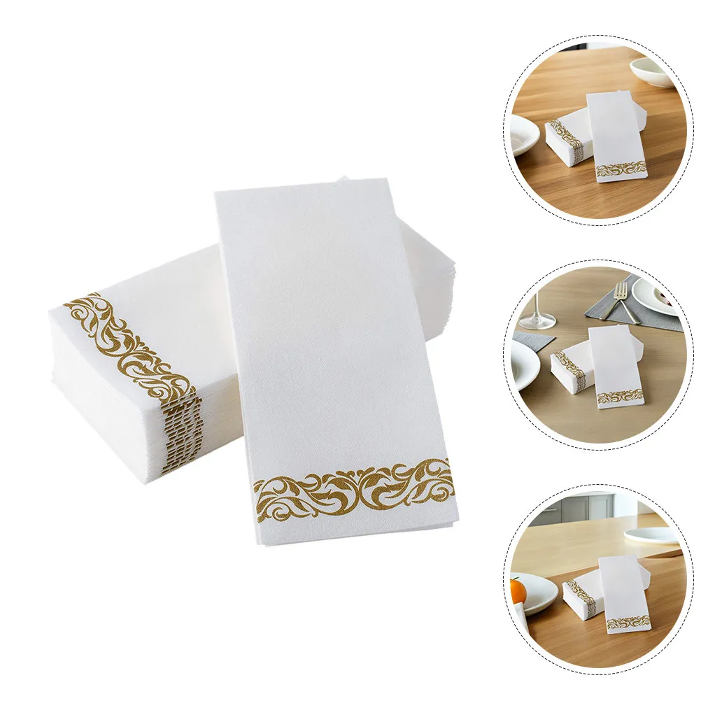 75Pcs Vibrant Printed Paper Napkins 40x30cm Six-Fold Dust-Free Disposable Table Napkins for Birthday Engagement Luncheon Dessert