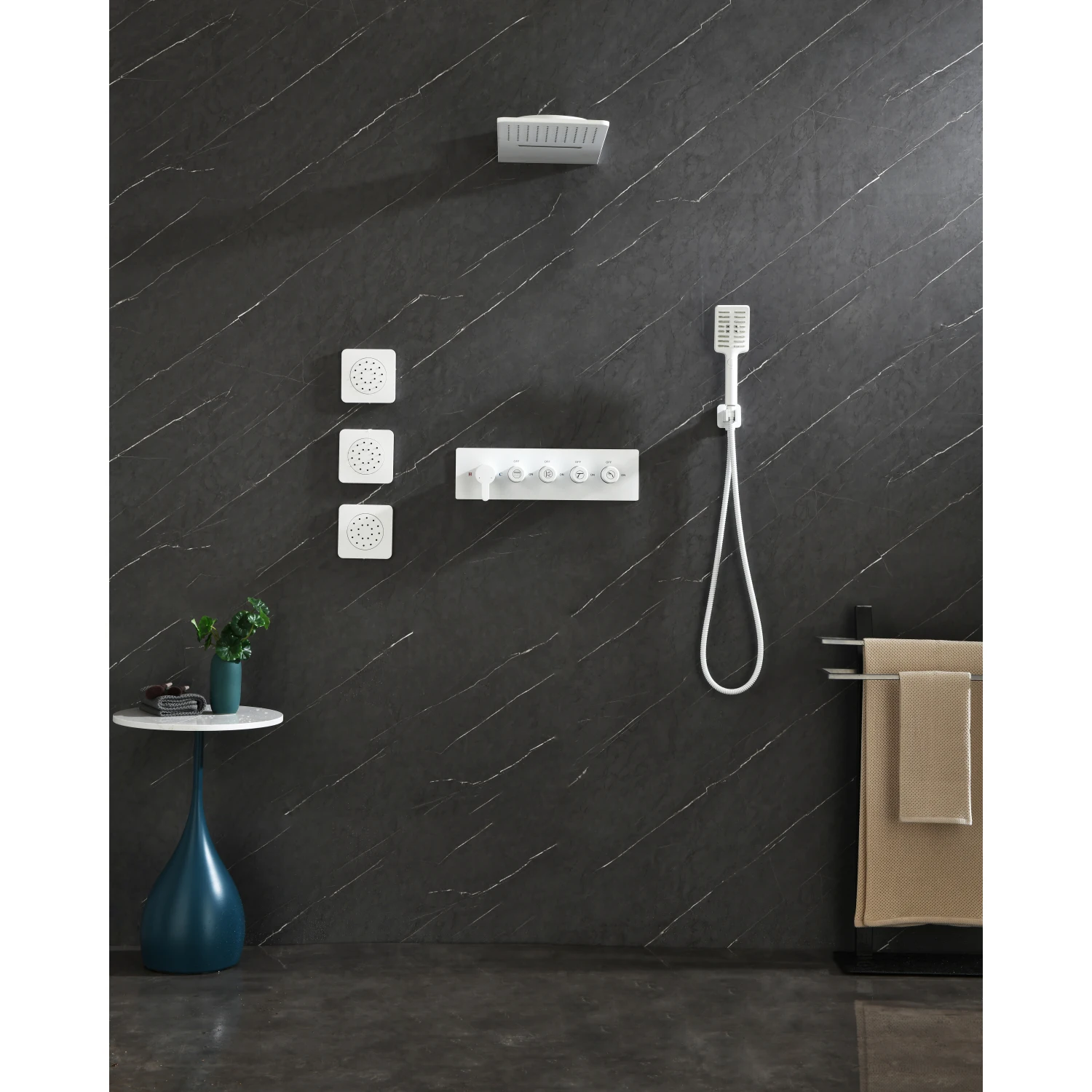 

Concealed Installation Body Jet Shower Spa Square Massage Jets Spray Body Shower Bodyspray ( 3pcs)
