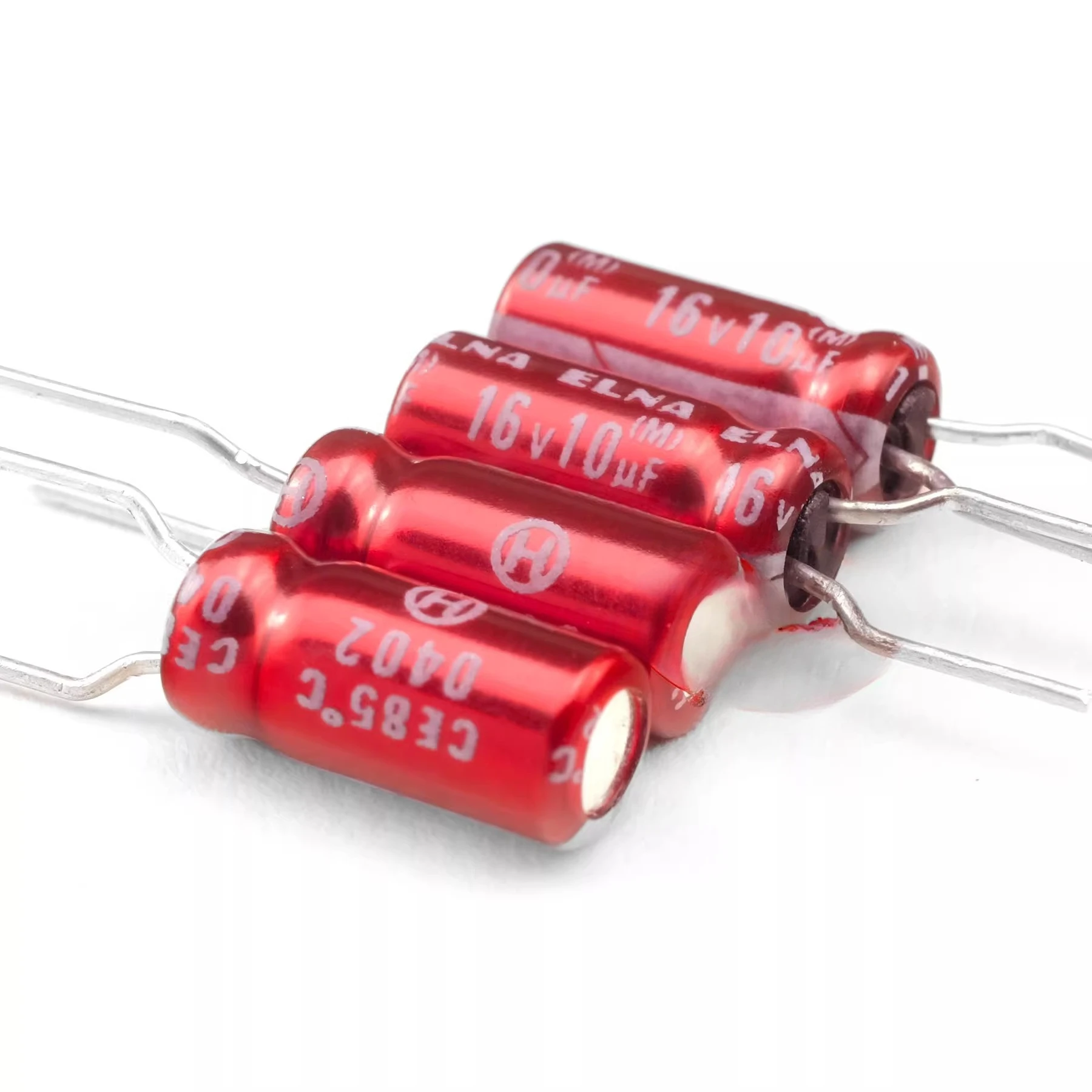 for ELNA Purple Red Robe Copper Foot High-Fidelity Audio Coupling Electrolytic Capacitor 16V 10UF 20pcs