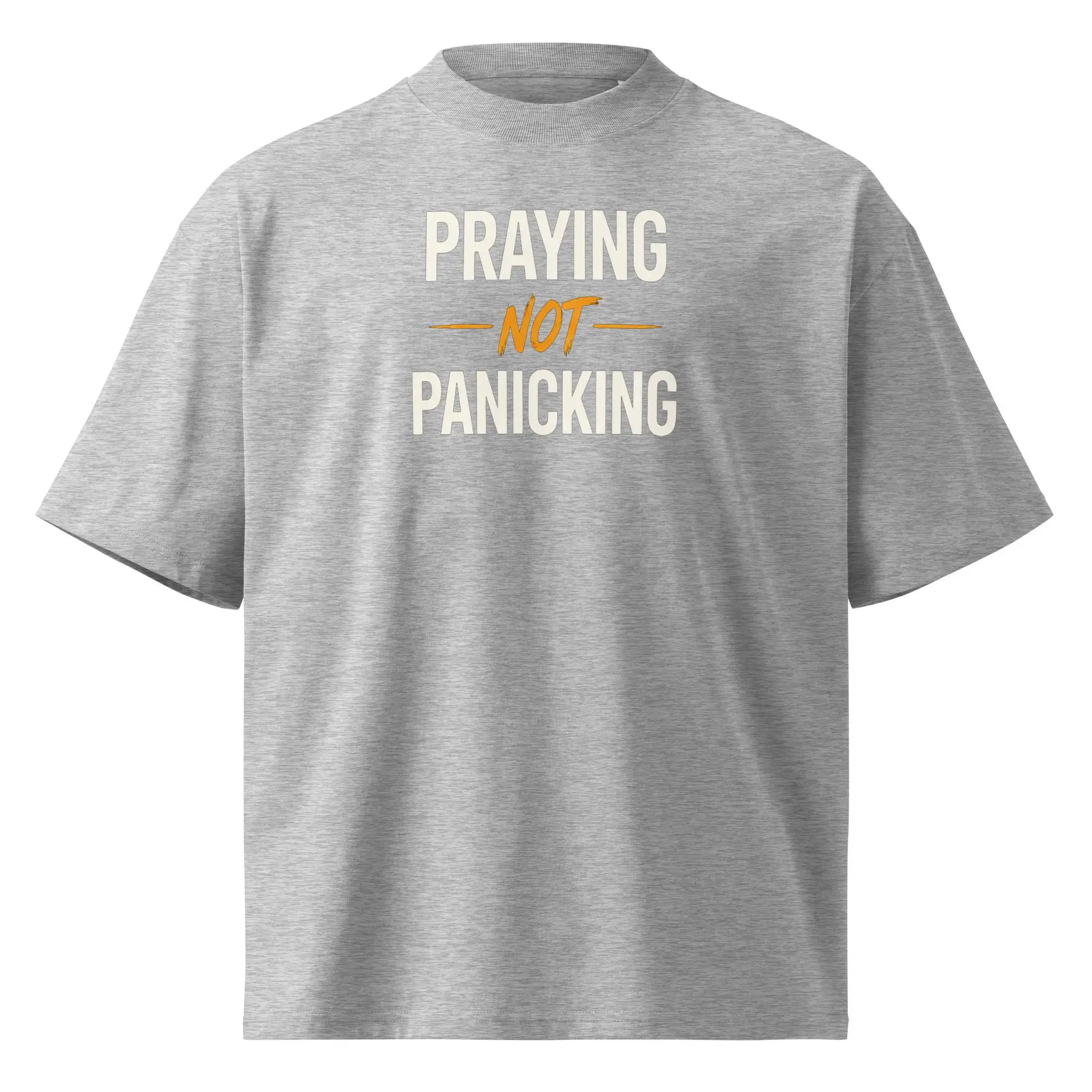 Prayer Without Panic - Faith Theme T-shirt - Suitable for Both Men and Women - Extra Large Size - High Collar T-shirt