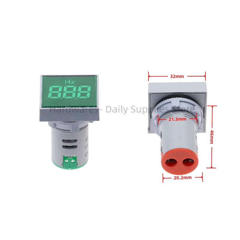 22mm Hole Size LED Digital Frequency Counter Module 60-500V AC hz Meter 20-75Hz Range Hertz Tester Electric Cymometer