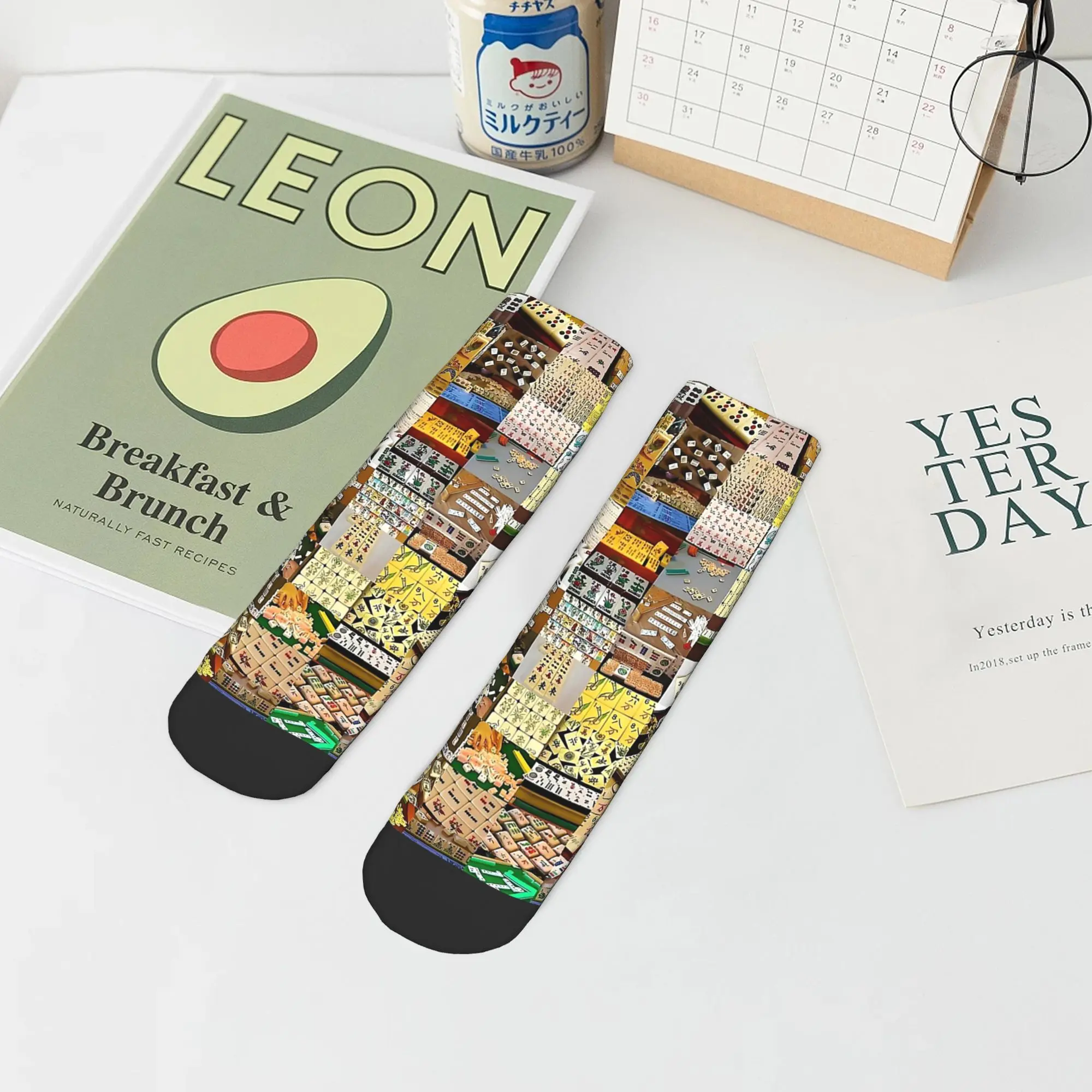 

Mahjong Collage Socks Harajuku Super Soft Stockings All Season Socks Accessories for Unisex Gifts