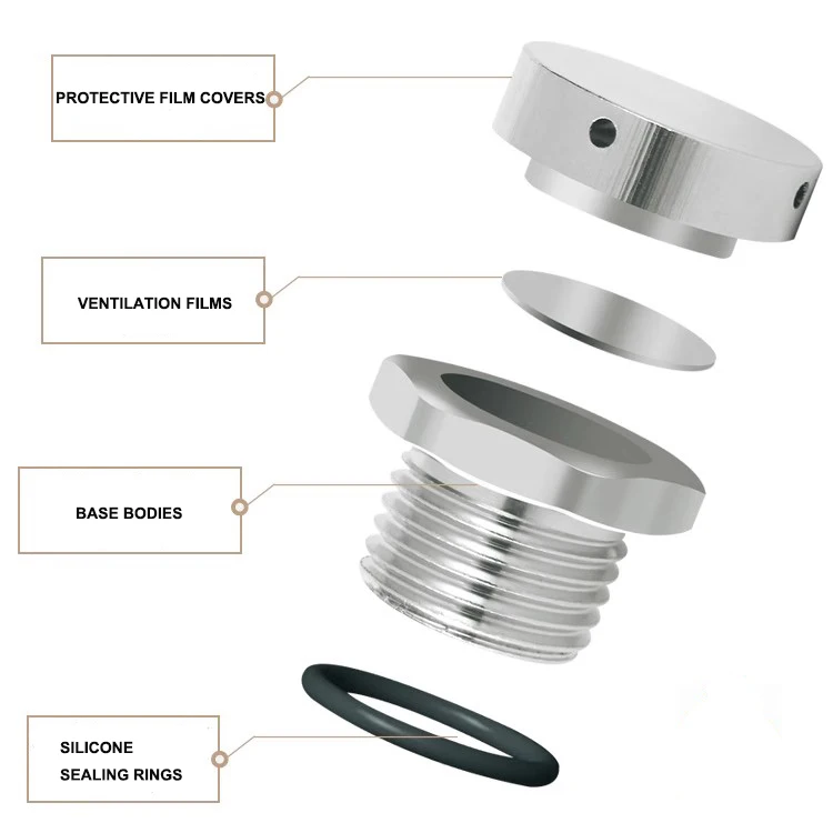 Válvulas de ventilación de aire impermeables de aluminio M5 M6 M8 M10 M12 M16 M20 tornillo en tapón de ventilación protector válvulas de ventilación de respaldo de Metal automático