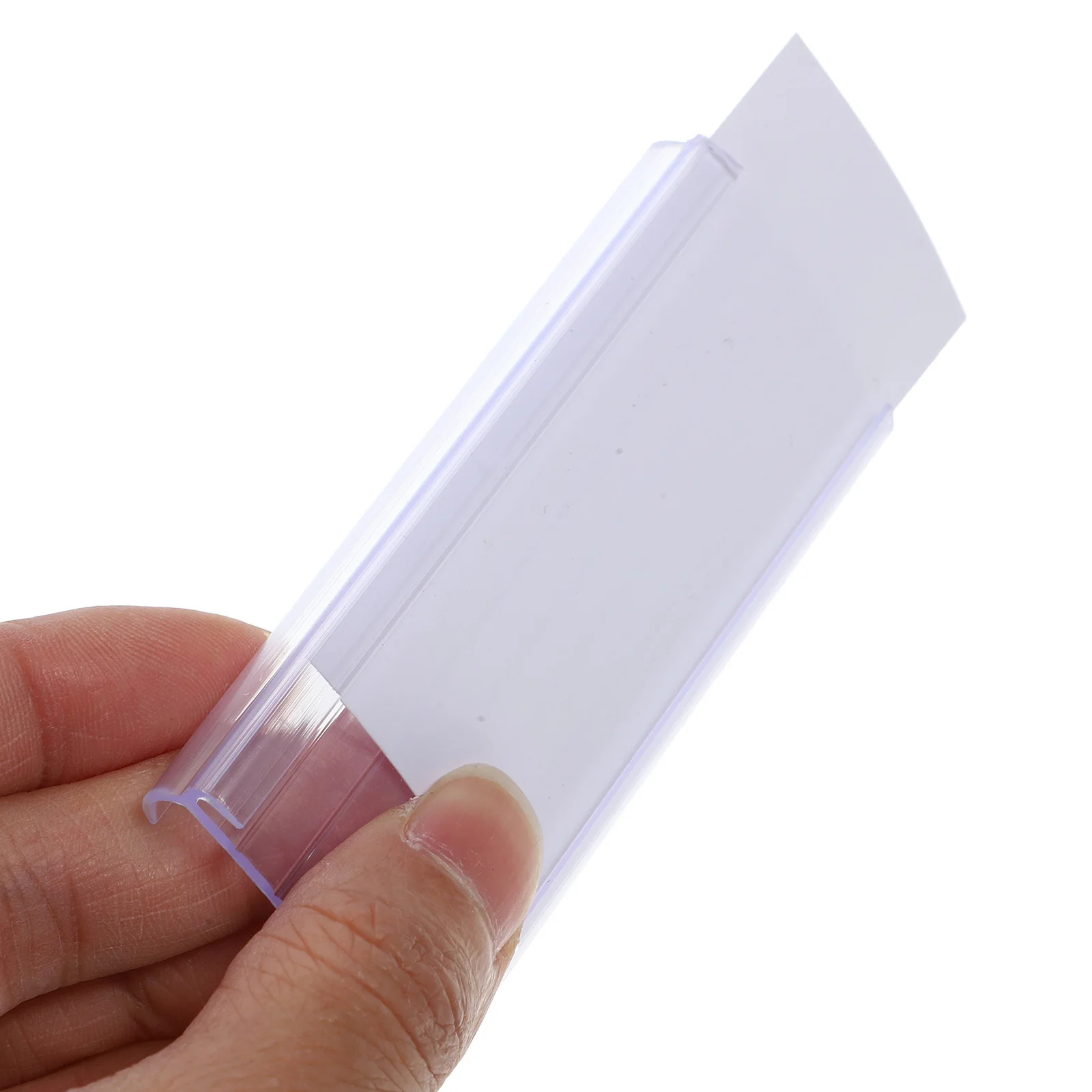 

20 шт., держатели ценников, прозрачные держатели для вывесок из ПВХ, устойчивые держатели для этикеток на полке для розничного магазина, товары для супермаркетов