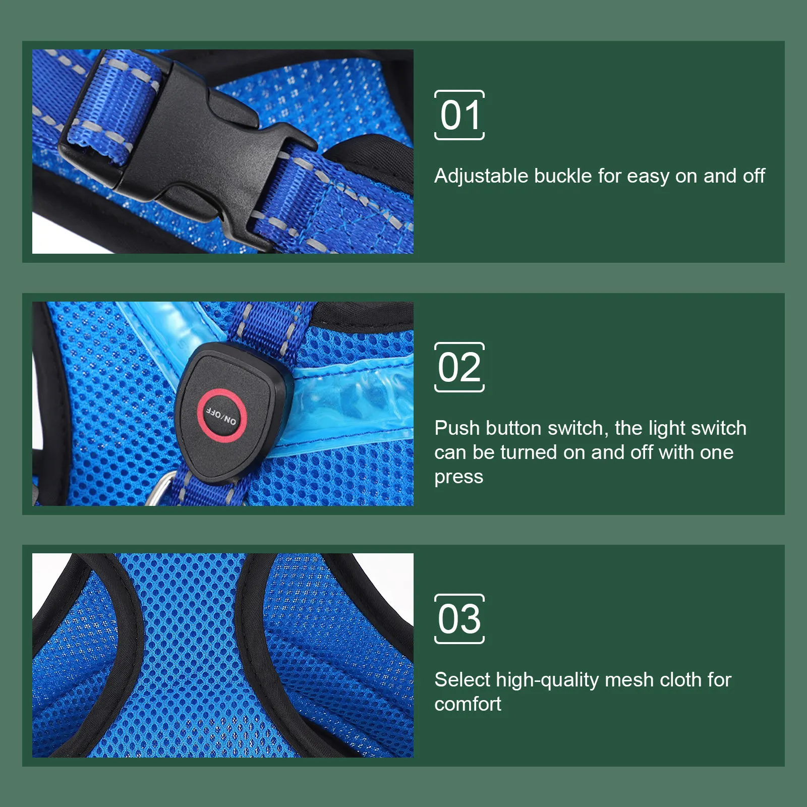 

1 set 1 Set Puppy Usb Charging Luminous Led Luminous Pet Dog Vest For Night Walking Puppy Light Up Vest Pet Dog Supply