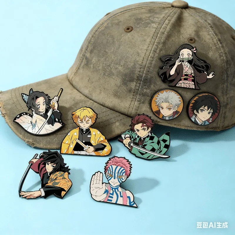 Anime Cartoon Series New Ghostblade Environmental Protection Metal Badge Cute Bag Clothing Decoration Spot Direct Sales