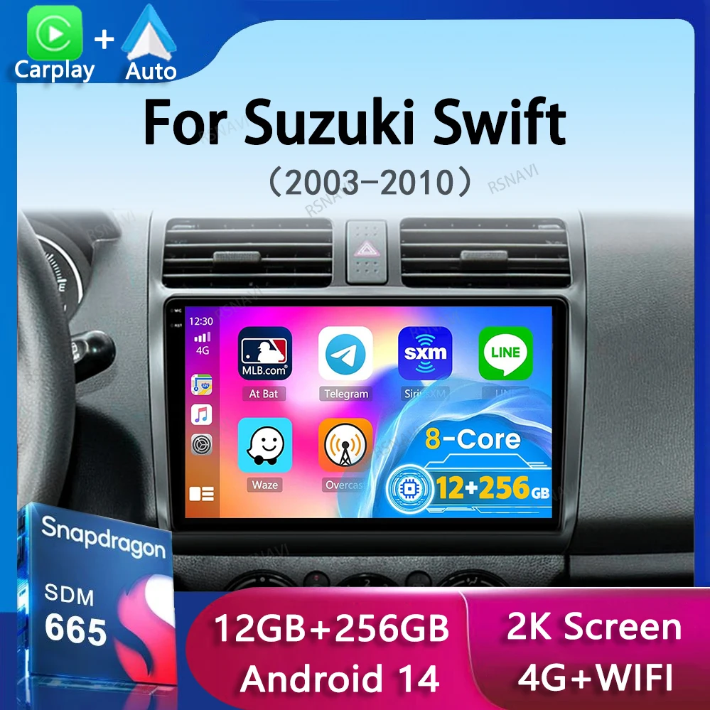 

Android 14 Carplay Auto For Suzuki Swift 2003-2010 2 Din Car Radio Multimidia Video Player GPS Navigation Stereo Head Unit Audio