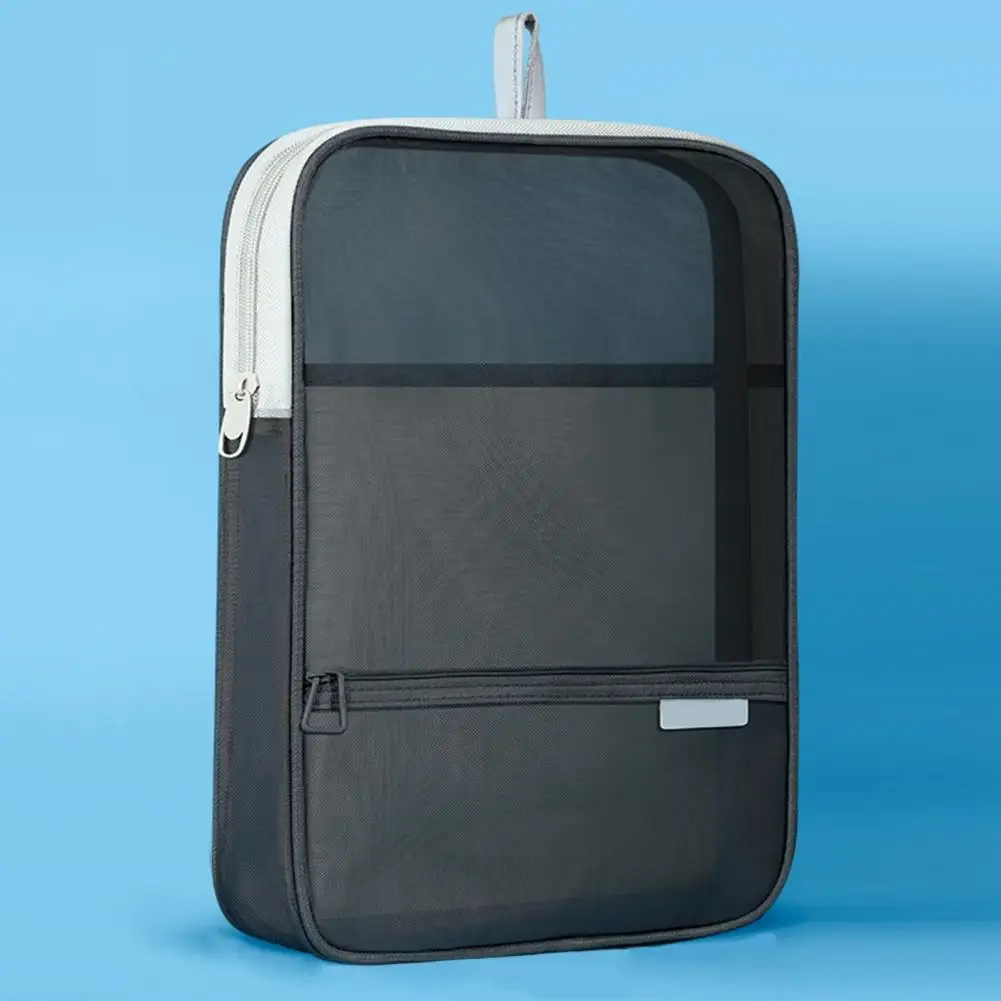 Book Notes Organizer Capacity Mesh Document Bag for Home Office School Transparent File Holder with Student Carrying for Filing