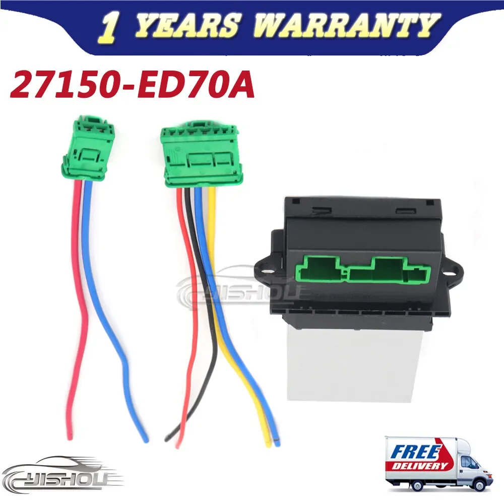 

27150-ED70A Blower Motor Heater Fan Resistor + Connector / Wire For Nissan Tiida Livina Citroen Peugeot Renault 27150ED70A