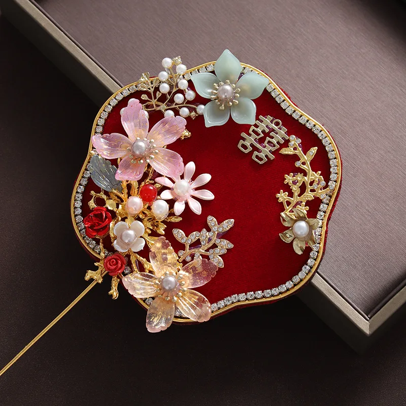 Chinese Style Embroidery Fan Embroidered Circular Fan Round Women's Ancient Court Han Chinese Clothing Cheongsam Dance Mini Fan