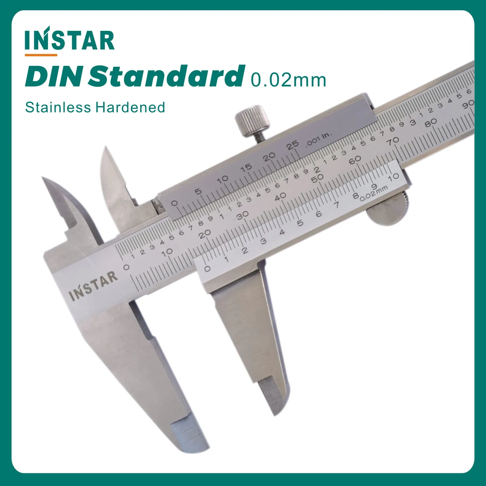 

INSTAR Vernier Caliper Mono-Block Stainless Steel Metric and Inch Scale 150mm/6" DIN Standard 200mm/8" 300mm/12"