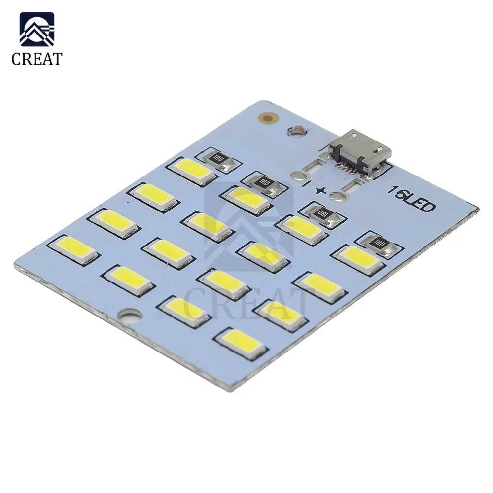 High Quality 5730 smd 5V 430mA~470mA White Mirco USB 5730 LED Lighting Panel Emergency Light 1210 Resistance