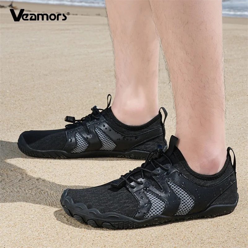 速乾性ビーチシューズメンズサマーウォータースポーツシューズ軽量通気性アクアシューズ女性用アウトドアウェーディングスニーカー滑り止め