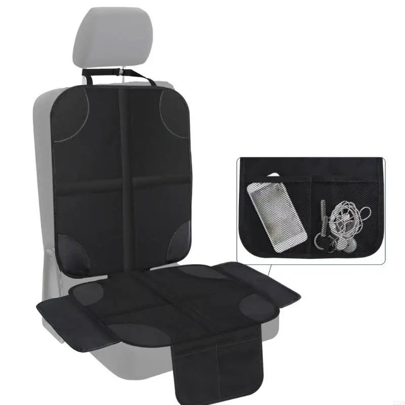 Auto-stoelbeschermer voor kinderzitje Non-slip autostoelbeschermer voor lederen stoelen met startenzakken Babystoelkussen 72xb