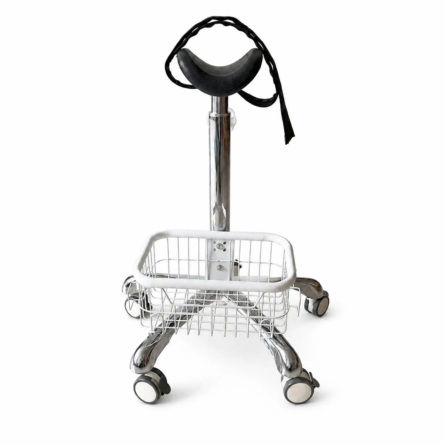 Adjustable Rolling U Shaped Leg Support Stool Stainless Steel Adjustable Medical Exam Stool for Orthopedic Wound Care Clinic