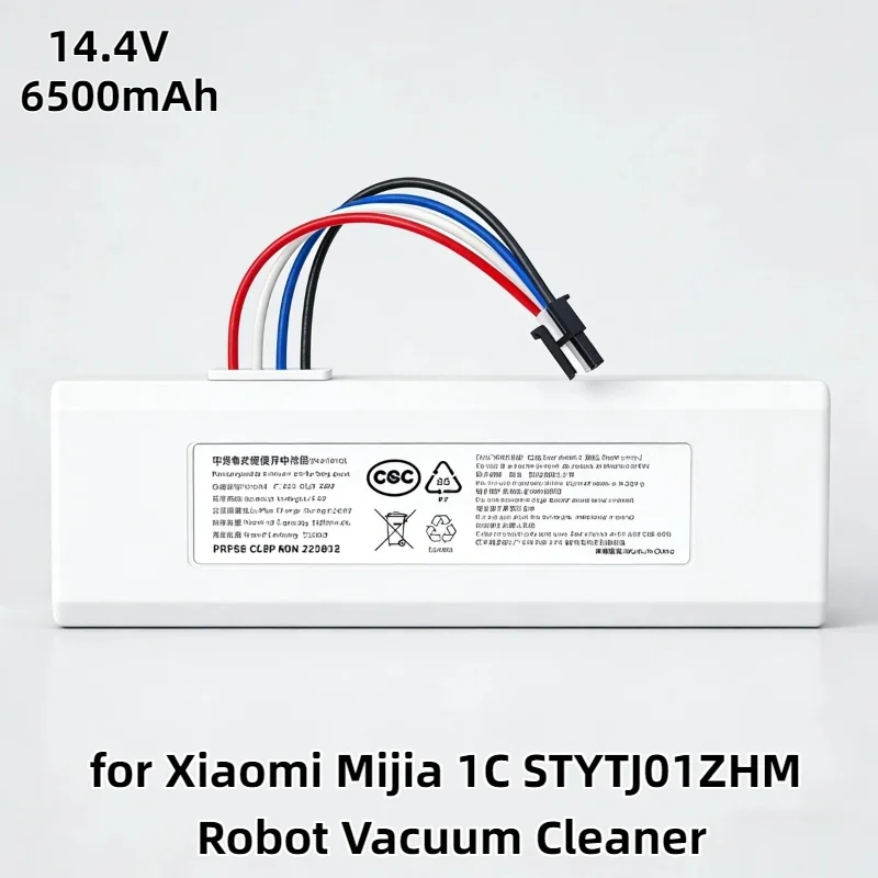 14.4V 6500mAh Lithium Ion Replacement Battery – Long-Lasting Power Accessory for Xiaomi Mijia 1C STYTJ01ZHM Robot Vacuum Cleaner