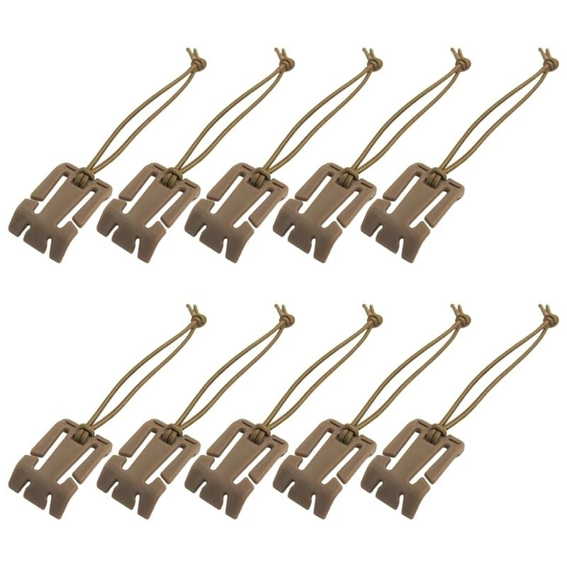 

10Pcs Tactic Gear Clip Dominators with Elastics String, Outdoor Sports Management Attaching Clamps Backpack Buckle Strap