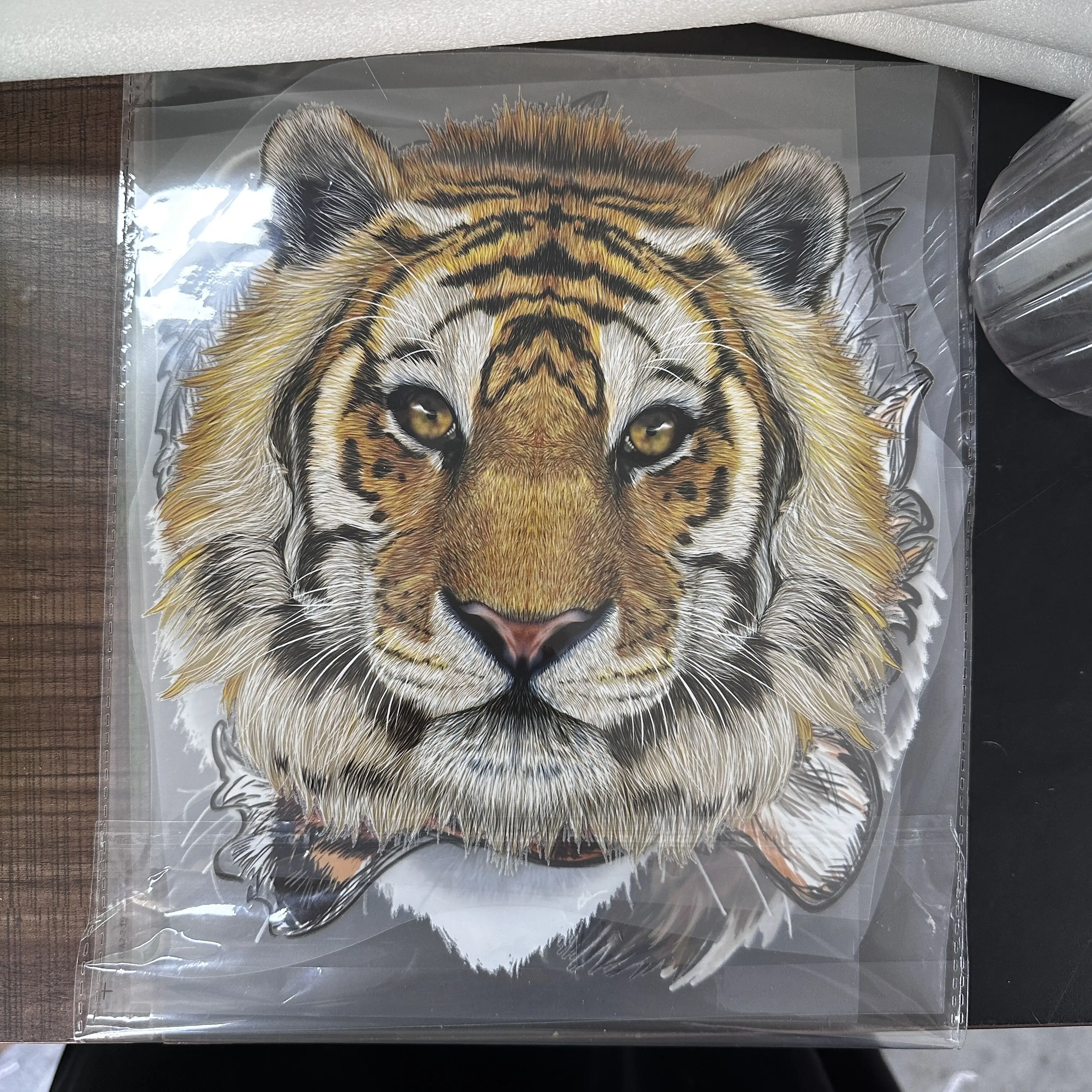 4pcs Tiger Head Pattern Heat Transfer Stickers DIY Domineering Animal Iron On Transfer For Clothing Billow Patches