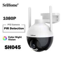 Srihome SH045 telecamera Wifi esterna sorveglianza visione notturna Full Color Ai Human Tracking 3X Zoom digitale Monitor di sicurezza Video